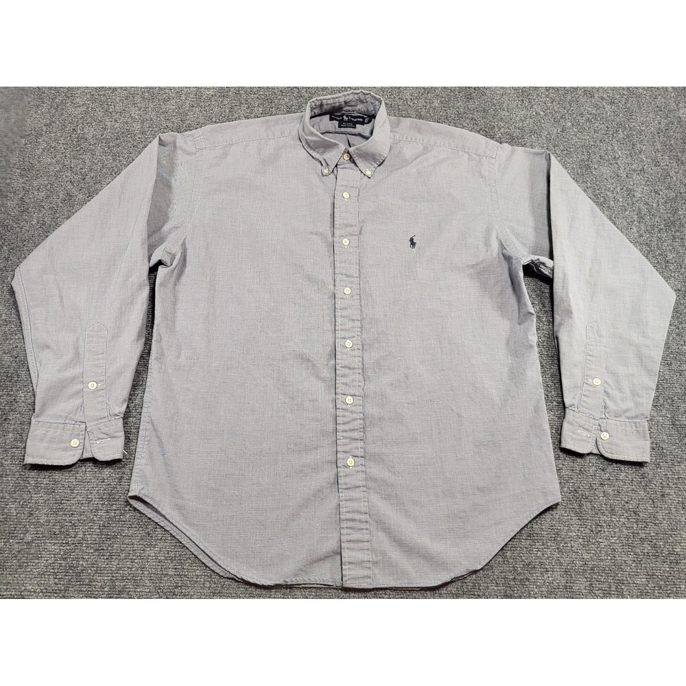 Polo Ralph Lauren Blaire Gray Check Long Sleeve Men's T-Shirt Size Large
